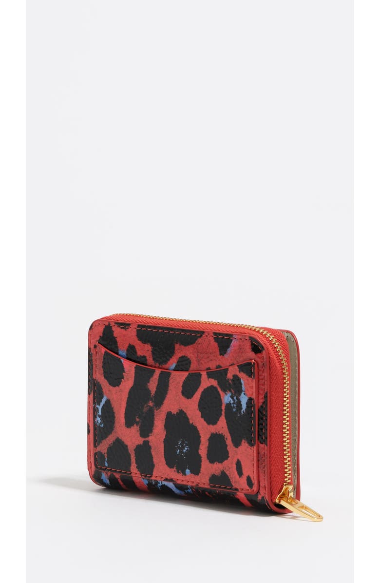 Bimba y Lola Textured Shiny Leopard Print Flap Wallet, Alternate, color, Leopard Poppy Red