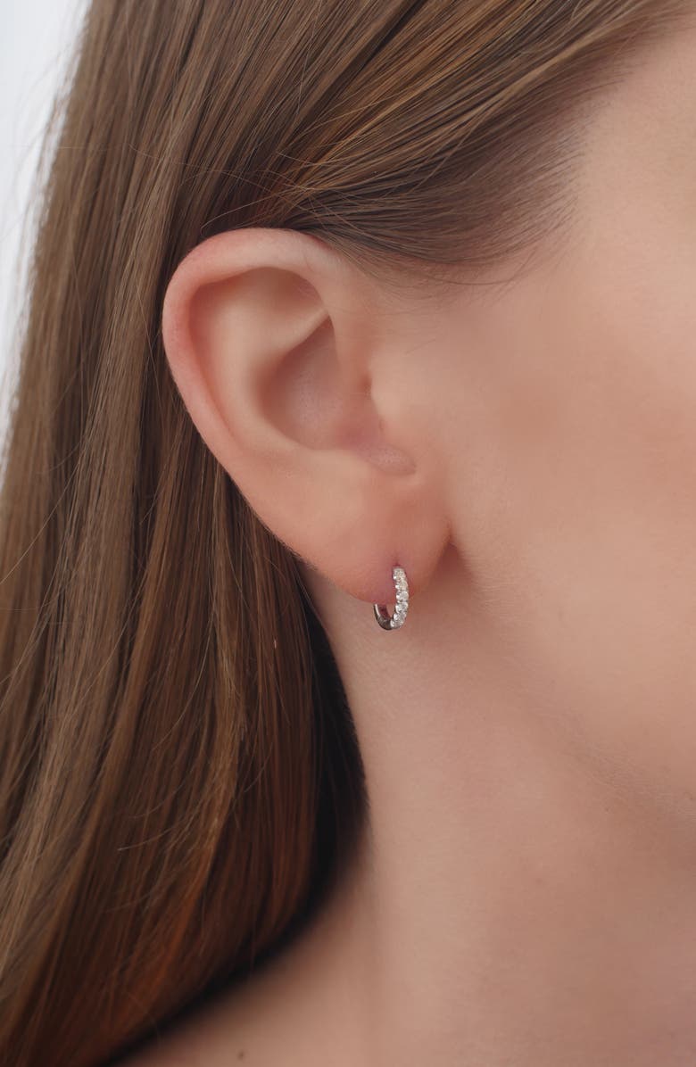 Bony Levy Audrey Diamond Huggie Hoop Earrings, Alternate, color, White Gold/ Diamond