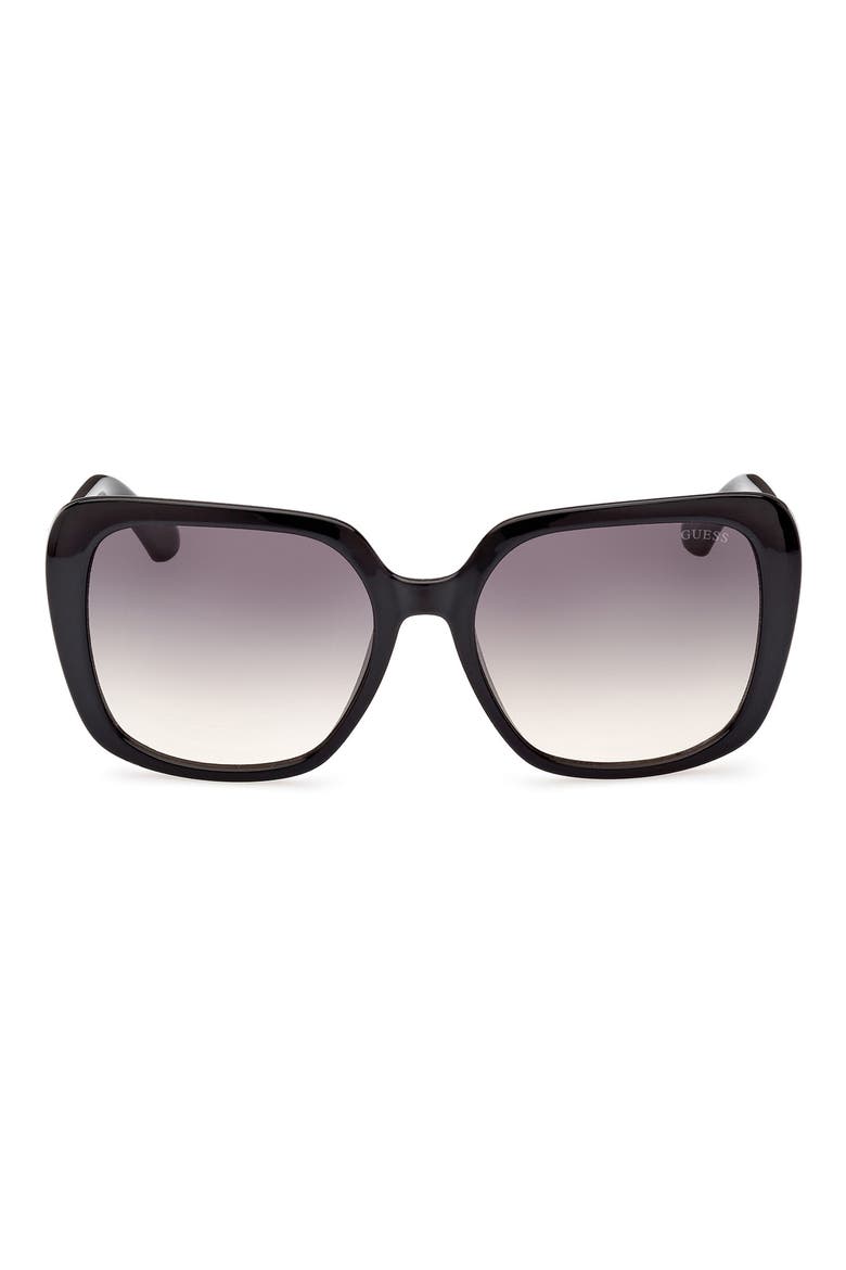 Square Sunglasses, Main, color, SHINY BLACK / GRADIENT SMOKE