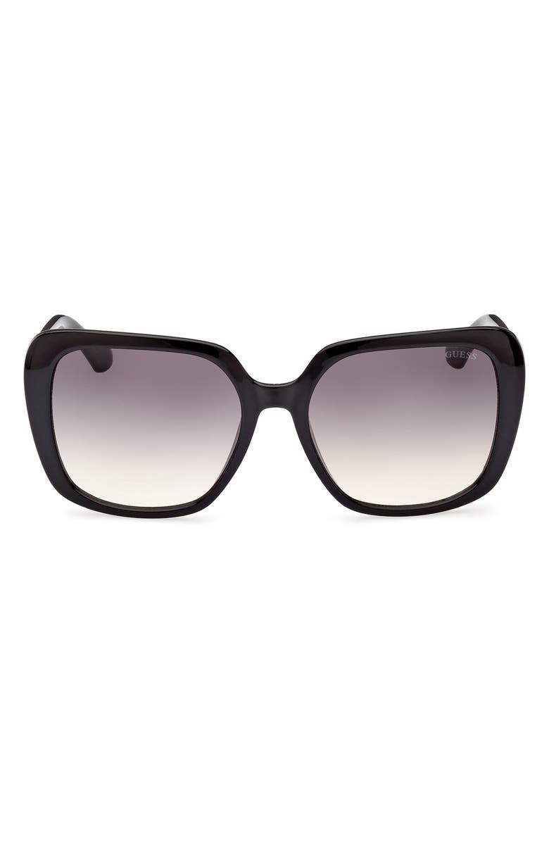 GUESS Square Sunglasses, Main, color, Shiny Black / Gradient Smoke