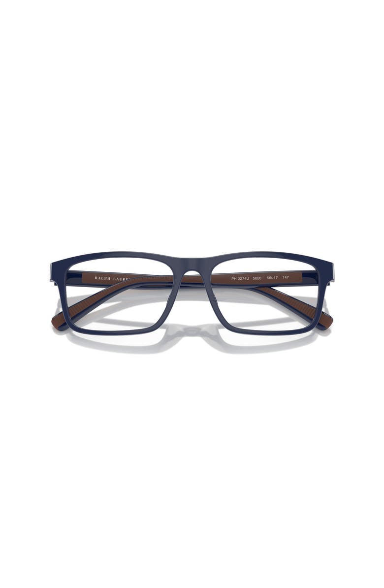 Polo Ralph Lauren 56mm Rectangle optical glasses, Alternate, color, Blue