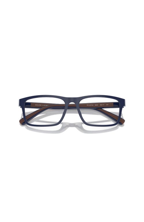 Polo Ralph Lauren 56mm Rectangle Optical Glasses In Blue
