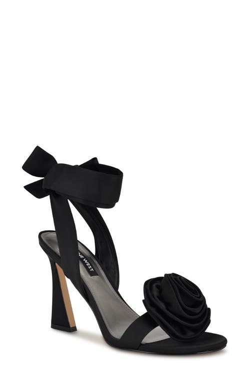 Nine West Krave Ankle Wrap Sandal in Black 