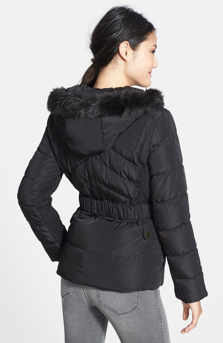 Via Spiga Faux Fur Trim Hooded Puffer Jacket, Alternate, color,