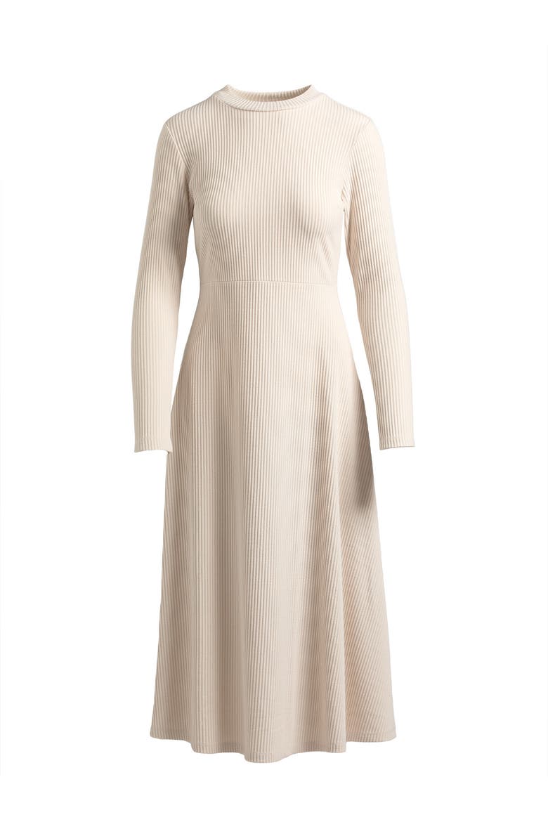 Ribbed Midi Dress, Alternate, color, Cream