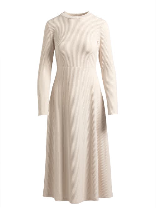 Single Stitch Ribbed Midi Dress In Multi