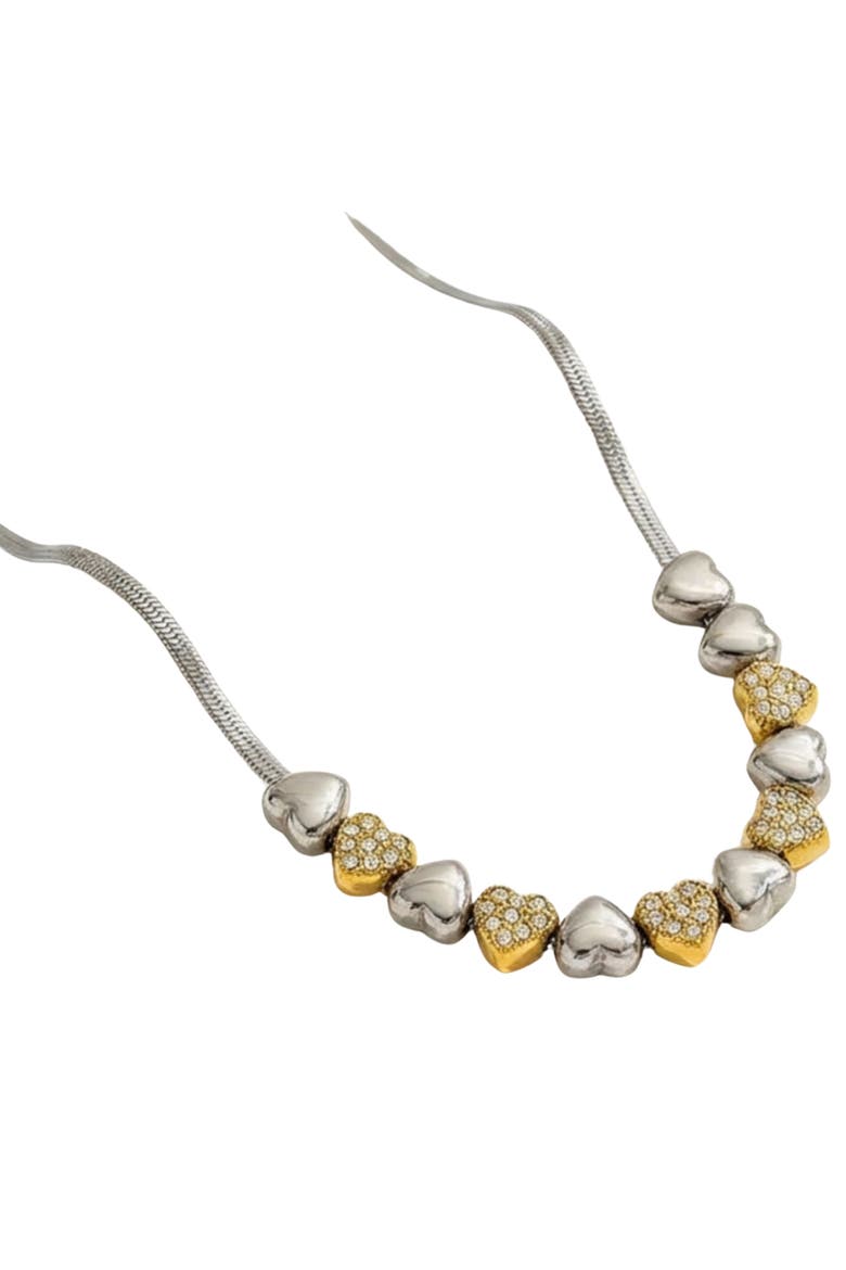 Sienna Waterproof Heart Teardrop Y-Necklace Two Tone, Main, color, GOLD
