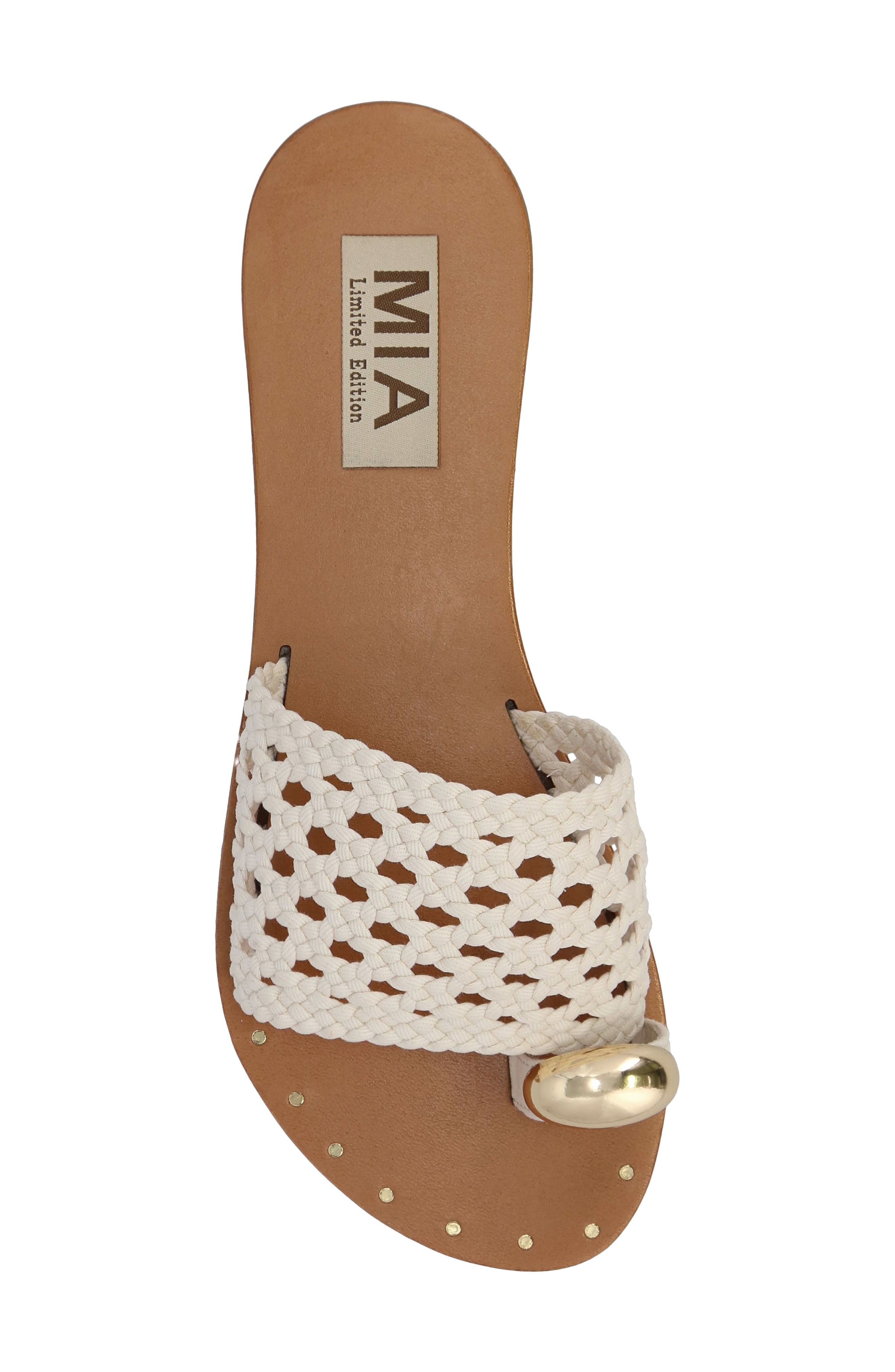 MIA Tiva Slide Sandal, Alternate, color, Bone Woven