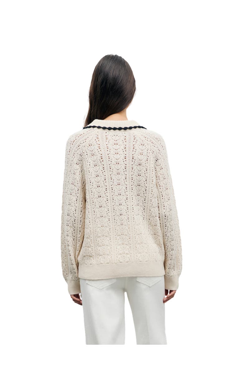 Roca Long Sleeve Collared Jumper, Alternate, color, Ecru