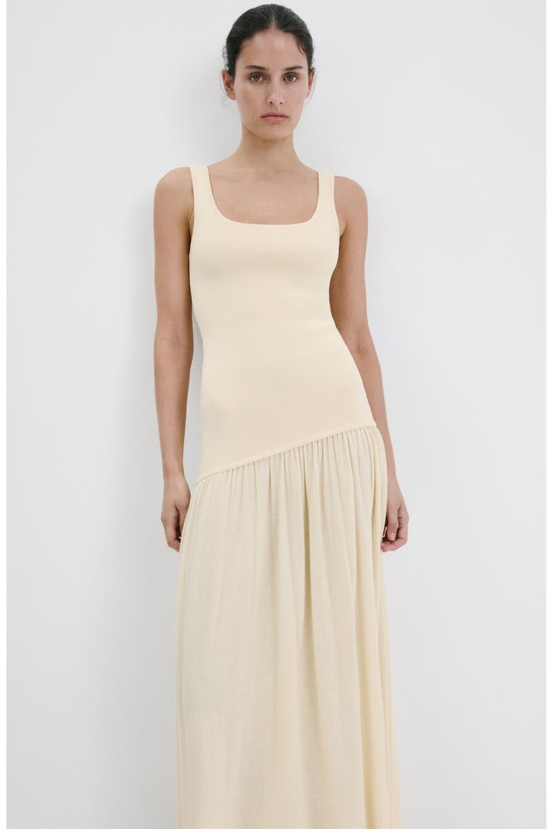 Asymmetric Cut Knit A-Line Dress, Alternate, color, VANILLA