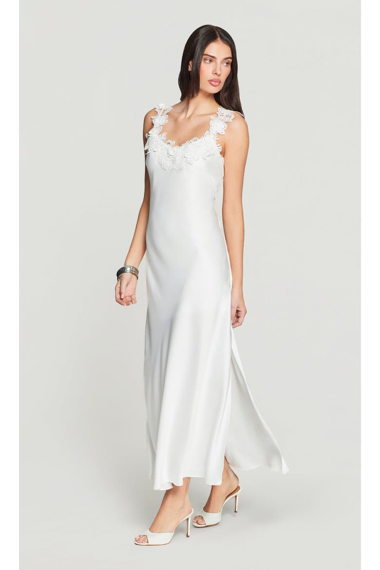 Lala Hammered Lace Combo Dress, Alternate, color, White