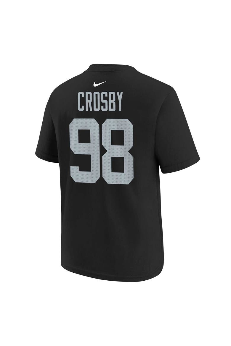 Youth Nike Maxx Crosby Black Las Vegas Raiders Player Name & Number T-Shirt, Alternate, color, Black