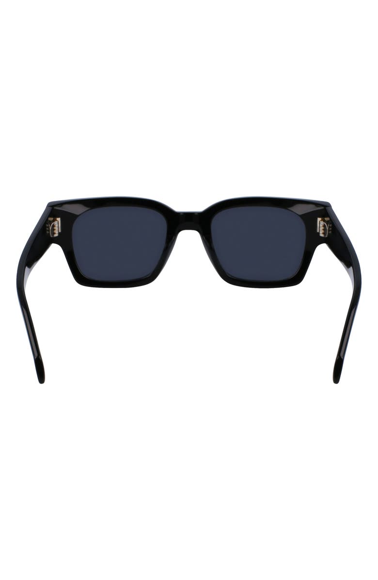 FERRAGAMO Rivets 52mm Square Sunglasses, Alternate, color, Black