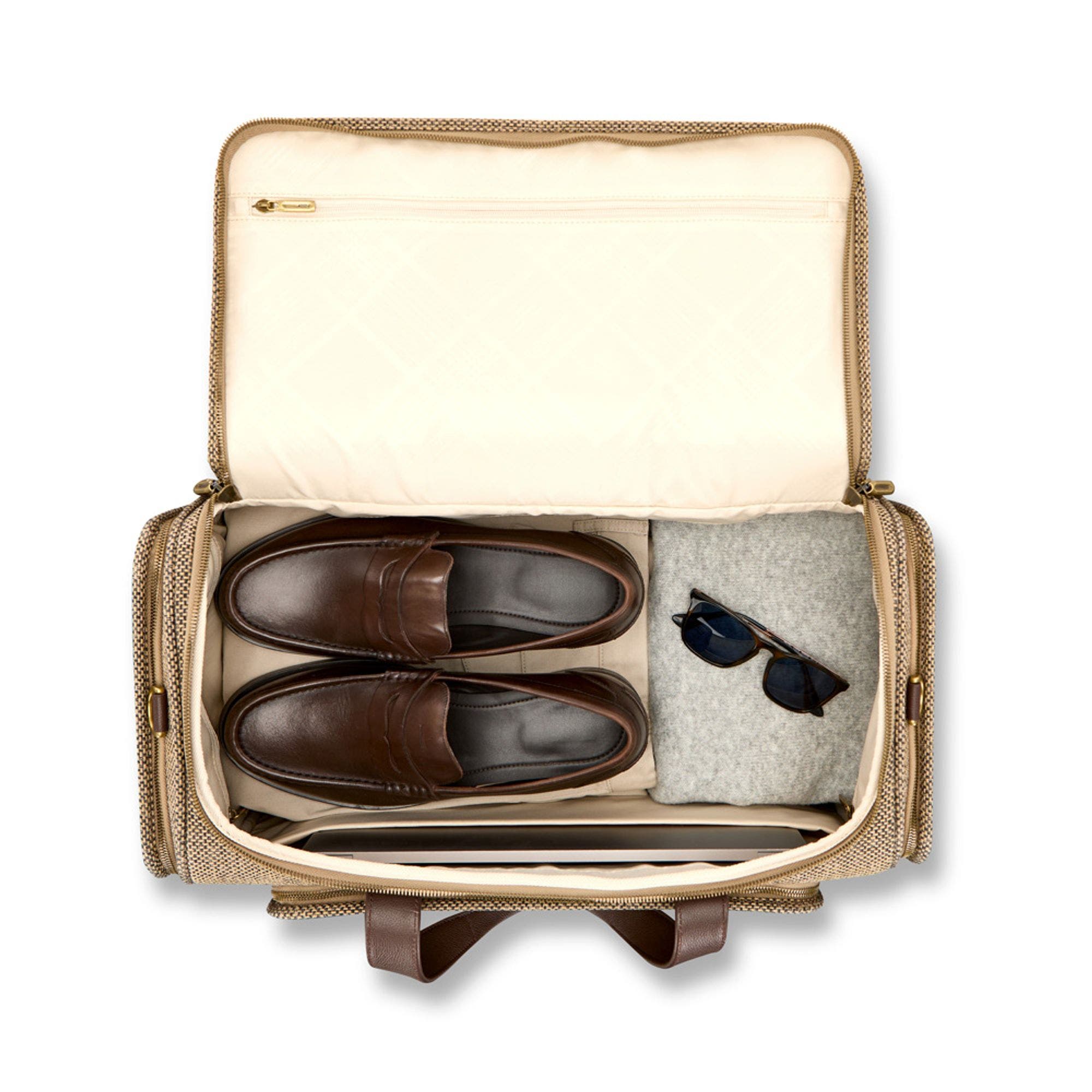 Tweed Travel Duffel, Alternate, color, Tweed/Natural Leather