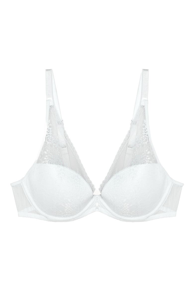Maddie Underwire Plunge Bra, Alternate, color, WHITE