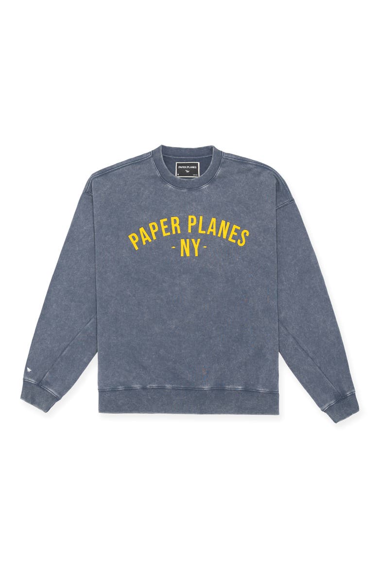 NY Felt Logo Sweatshirt, Main, color, WASHED NAVY