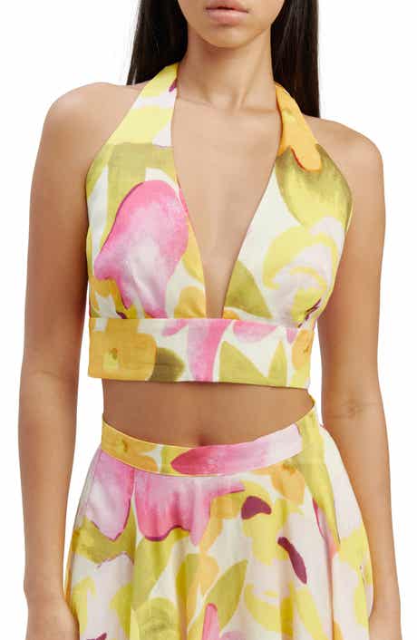 Nicolette Floral Halter Crop Top