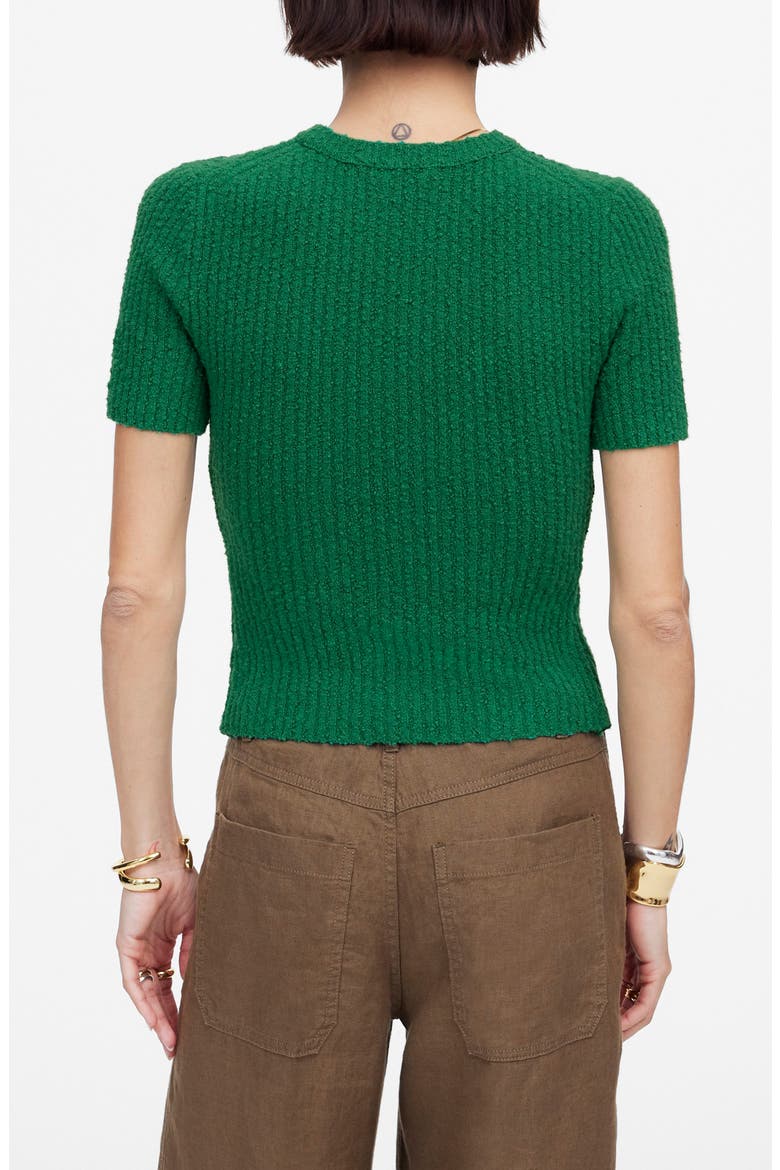 Bouclé Knit Sweater Top, Alternate, color, KELLY GREEN