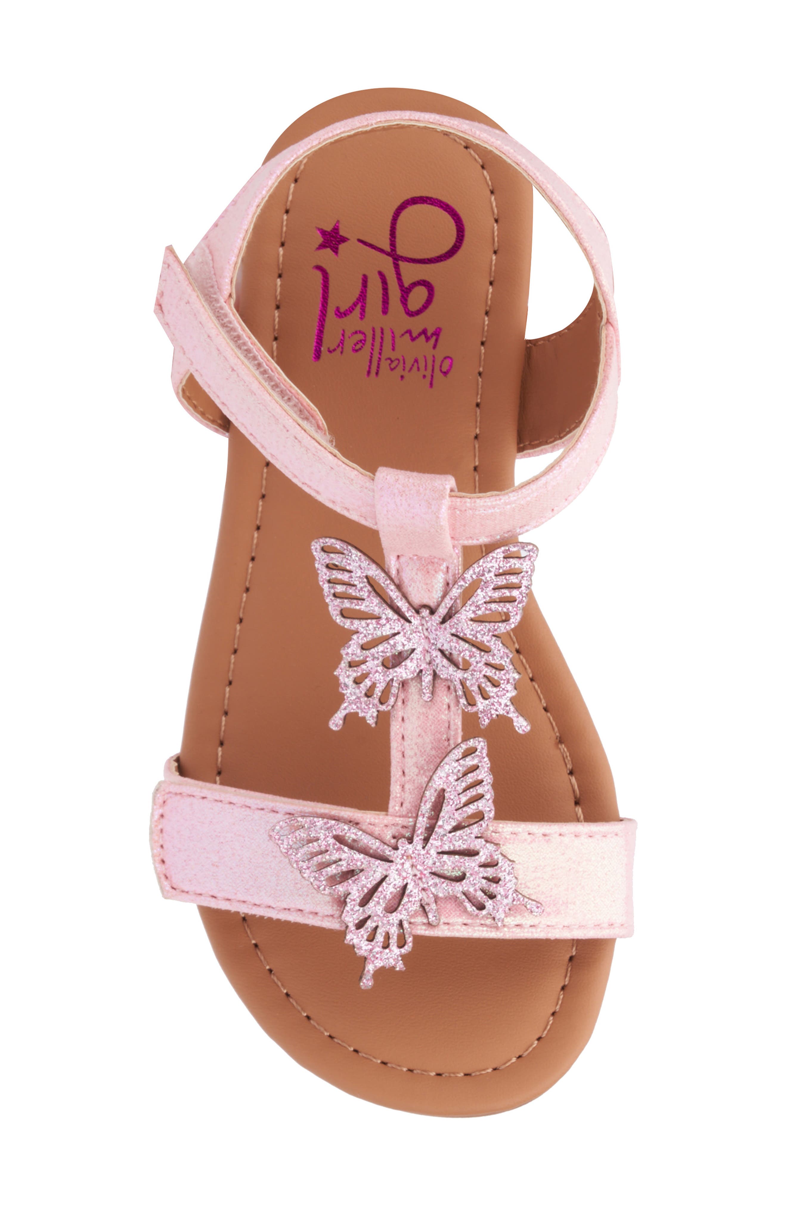 OLIVIA MILLER Kids' Butterfly Ankle Strap Sandal, Alternate, color, 