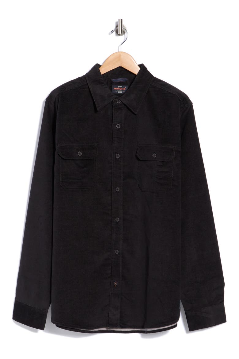 Long Sleeve Stretch Corduroy Shirt, Alternate, color, MOONLESS NIGHT