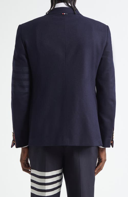 Shop Thom Browne 4-bar Wool & Cashmere Flannel Sport Coat In Navy