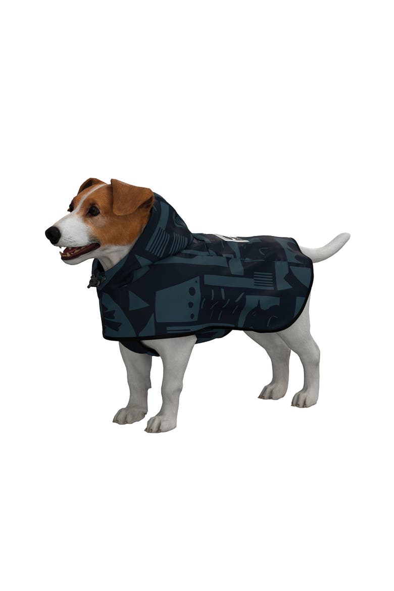 Dog Rain Poncho Back To Art, Alternate, color, Black