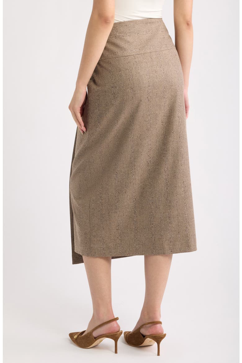 Vornara Faux Wrap Midi Pencil Skirt, Alternate, color, BEIGE MELANGE STRIPE