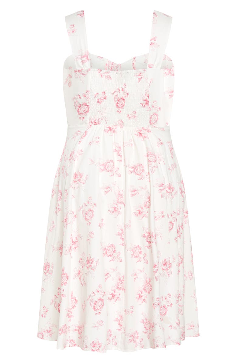 City Chic Marylou Print Sleeveless Midi Dress, Alternate, color, Etched Rose