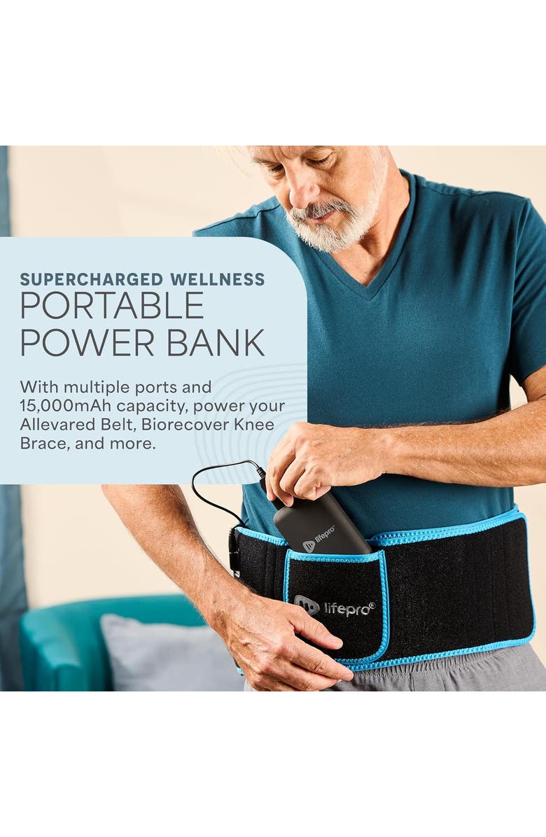 Lifepro 15000mAh Portable Power Bank for AllevaRed & BioRecover USB C & 12V DC Output, Alternate, color, Black