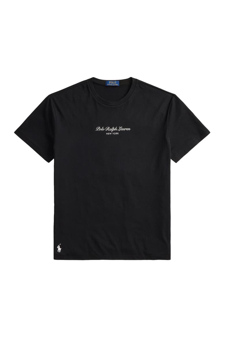 Big & Tall Printed Script T-Shirt, Alternate, color, POLO BLACK
