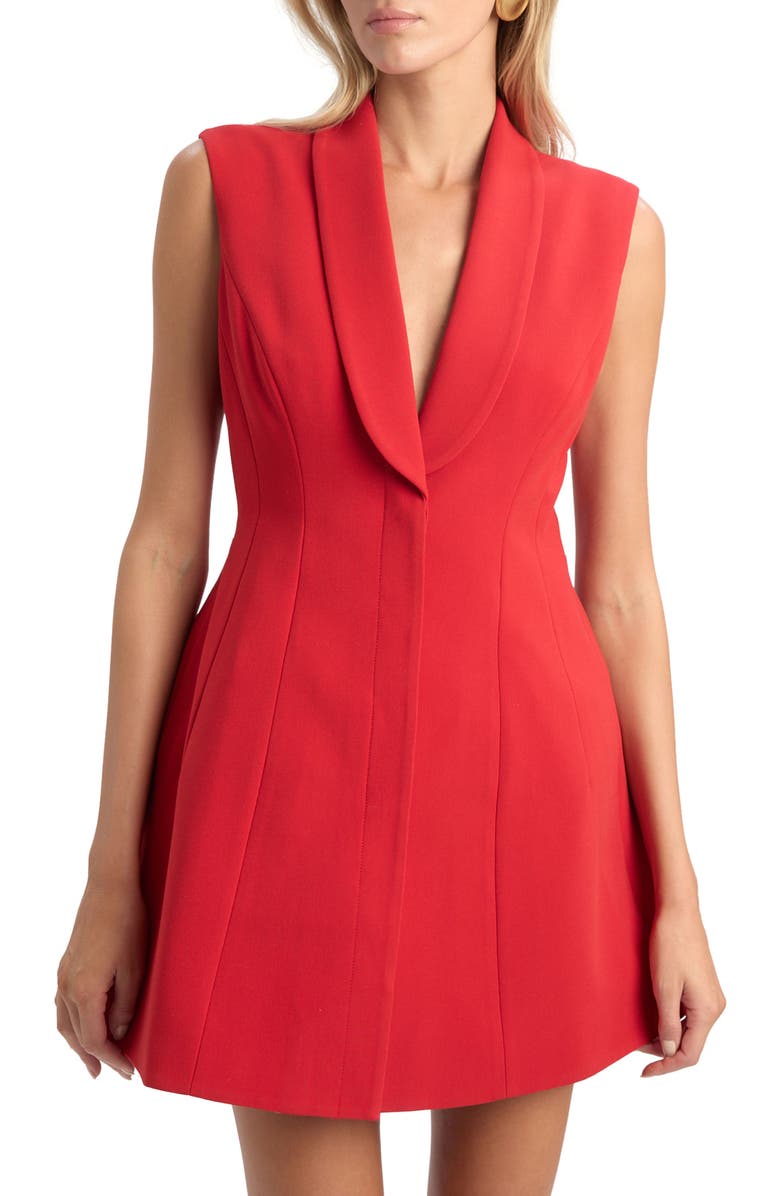 Bardot Destene Hourglass Minidress, Alternate, color, Fire Red
