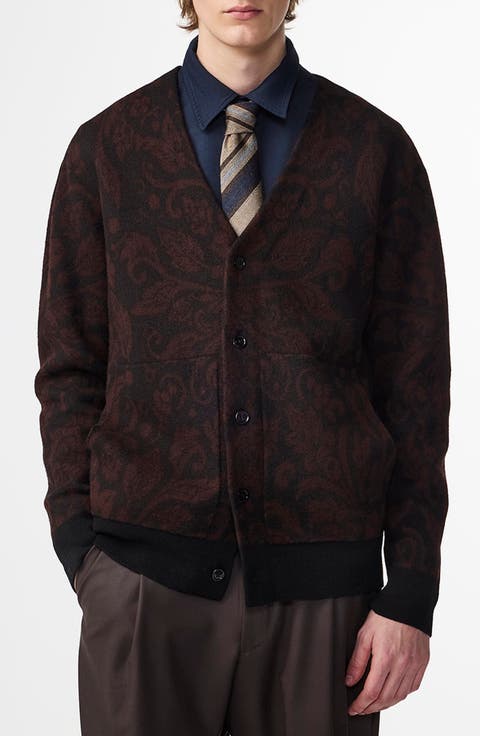 Michael Jacquard Boiled Wool Cardigan