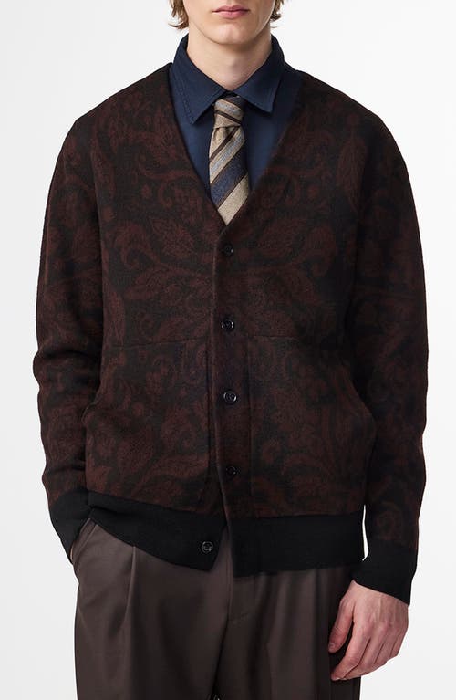 Nn07 Michael Jacquard Boiled Wool Cardigan In Black