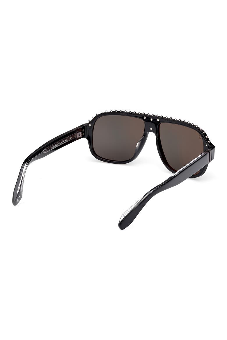 Roller 57mm Navigator Sunglasses, Alternate, color, SHINY BLACK / SHINY GUNMETAL / ZEISS SMOKE LENS