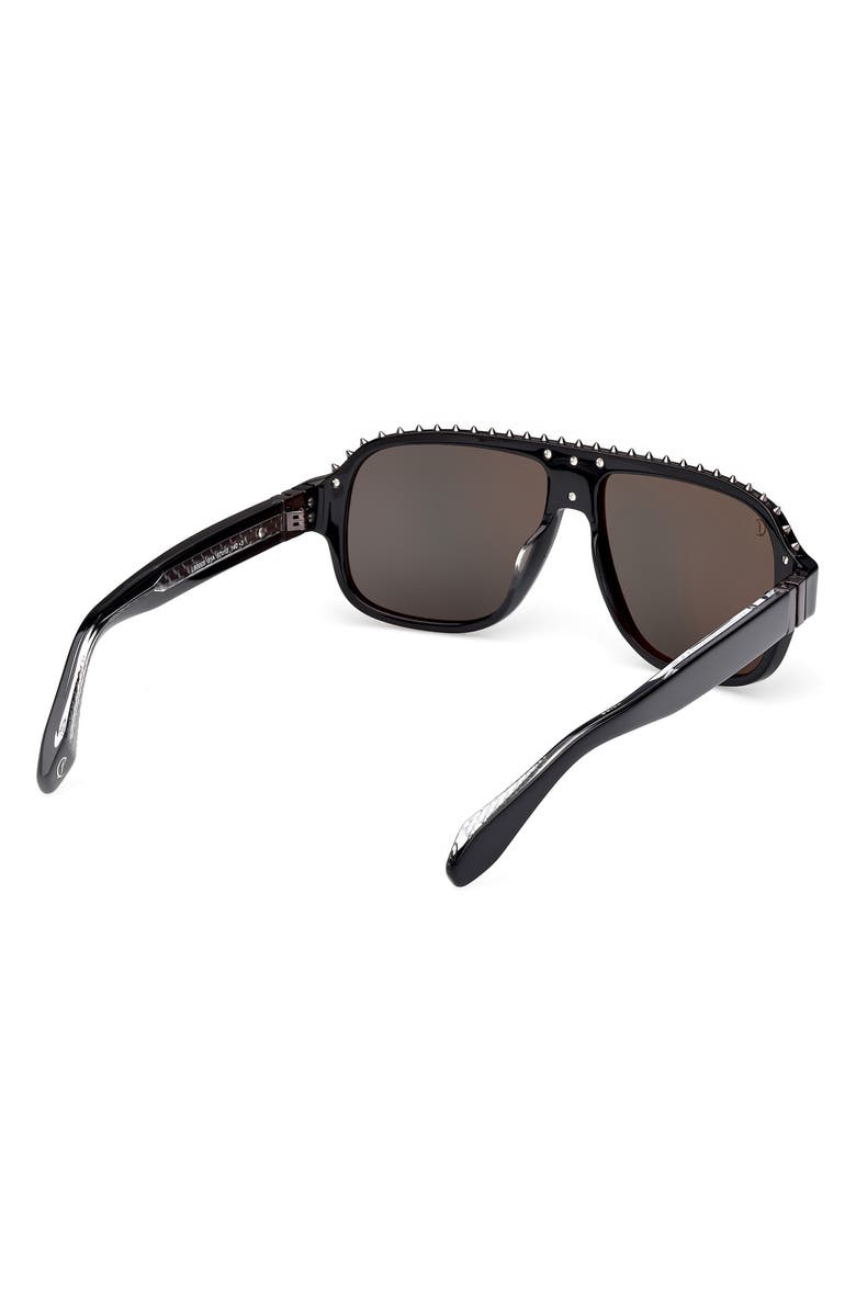 Christian Louboutin Roller 57mm Navigator Sunglasses, Alternate, color, Black/ Gunmetal/ Zeiss Smoke