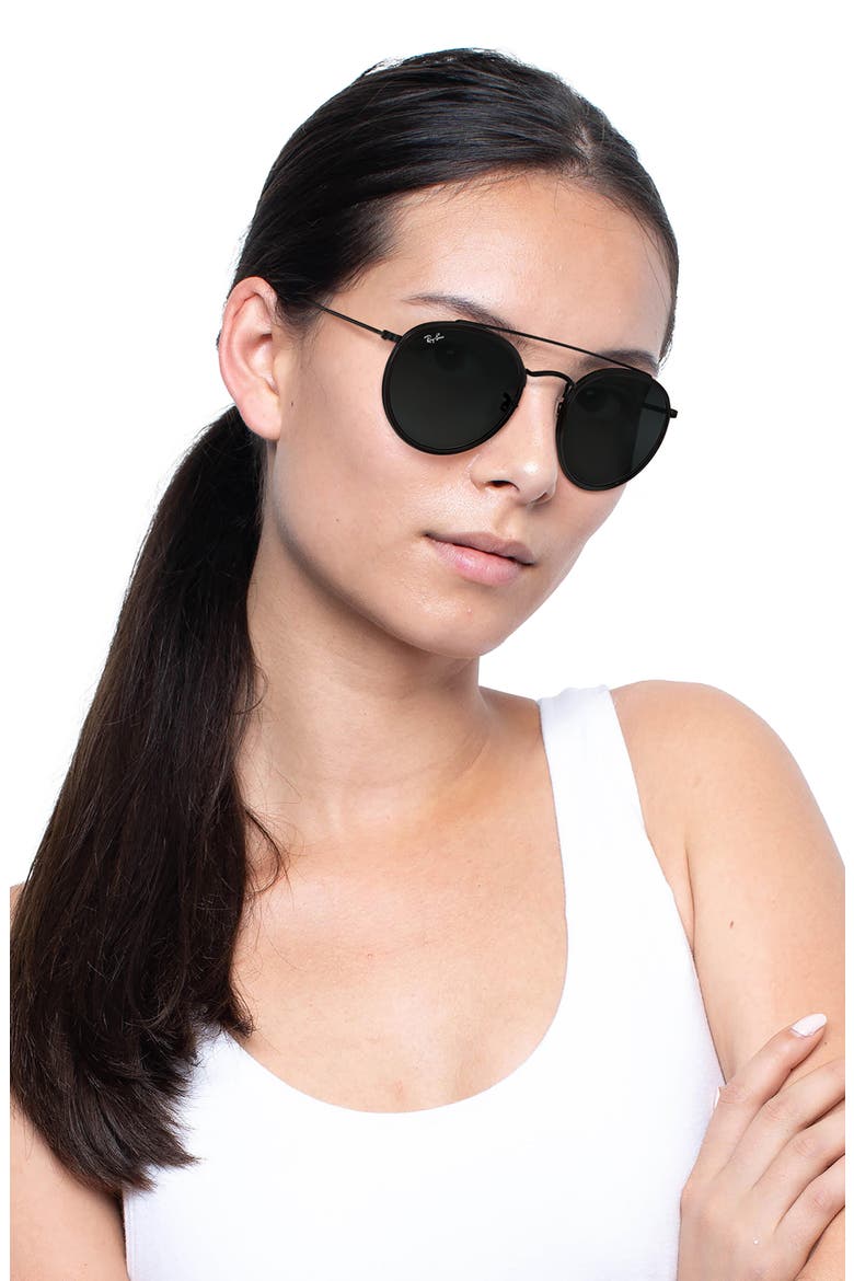 51mm Aviator Sunglasses, Alternate, color, BLACK