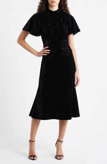 Julia Jordan Sequin Embellished Velvet Midi Dress