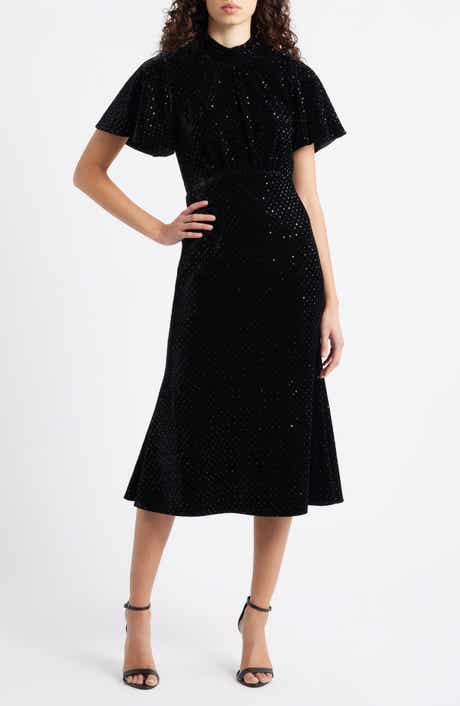 Julia Jordan Sequin Embellished Velvet Midi Dress