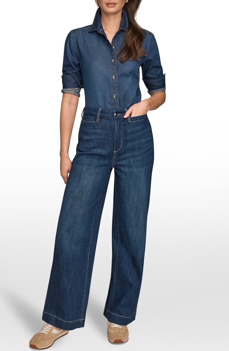 Donna Karan New York The Donna High Waist Wide Leg Jeans, Alternate, color, Dayton