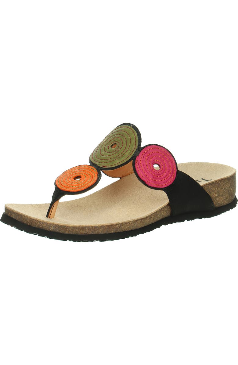 Think! Julia Circles Flip Flop, Main, color, Black/ Kombi