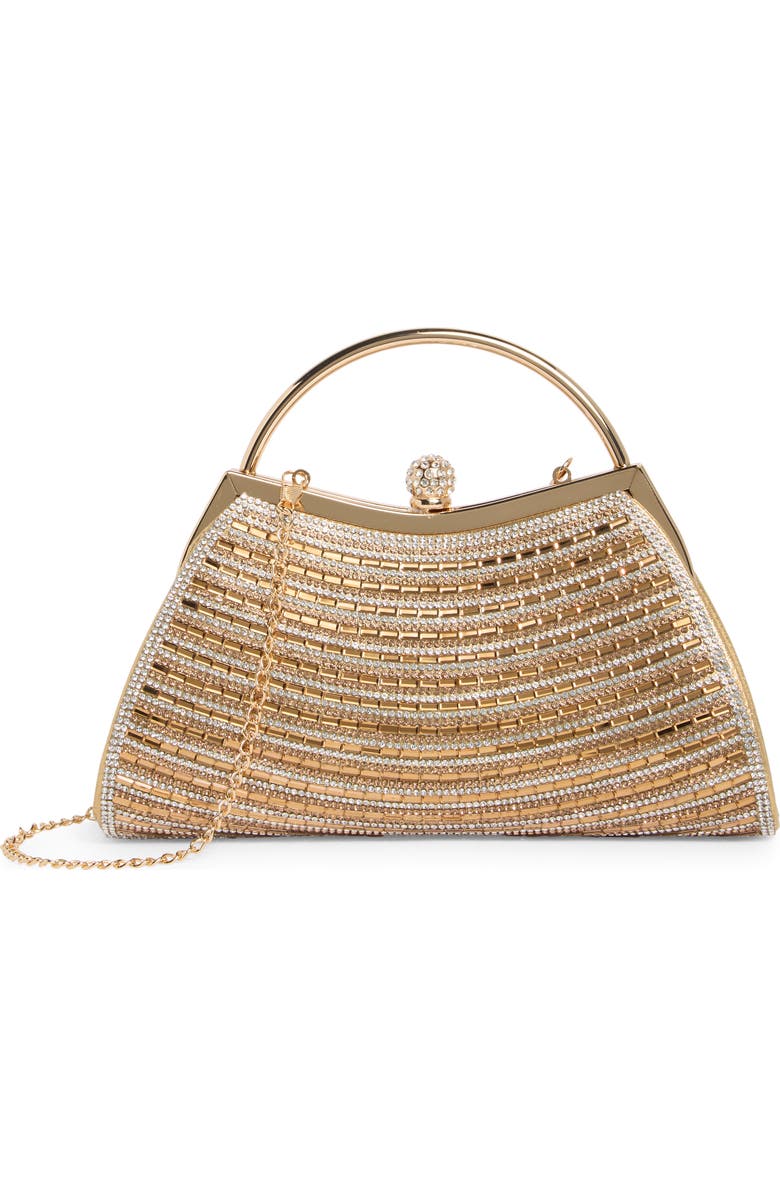 ALESSIA BIANCHI Rhinestone Top Handle Bag, Main, color, Gold