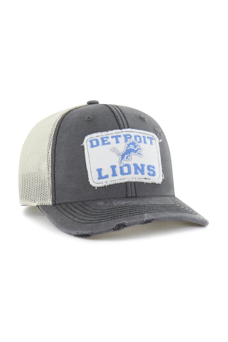 Men's '47 Charcoal Detroit Lions Egremont Well-Worn Adjustable Trucker Hat, Alternate, color, Charcoal