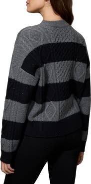 Sanctuary Cable Sequin Crewneck Sweater