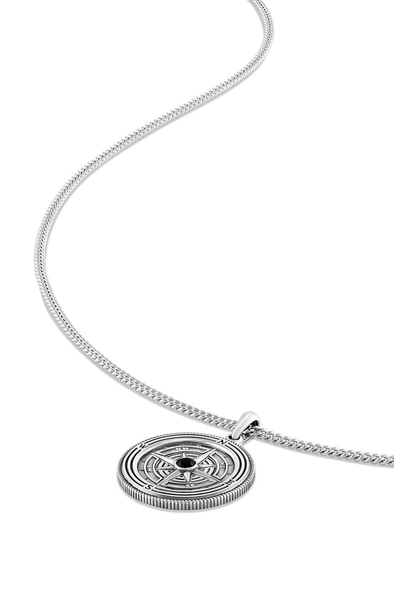Vincero Men's Compass Pendant Necklace, Alternate, color, Silver