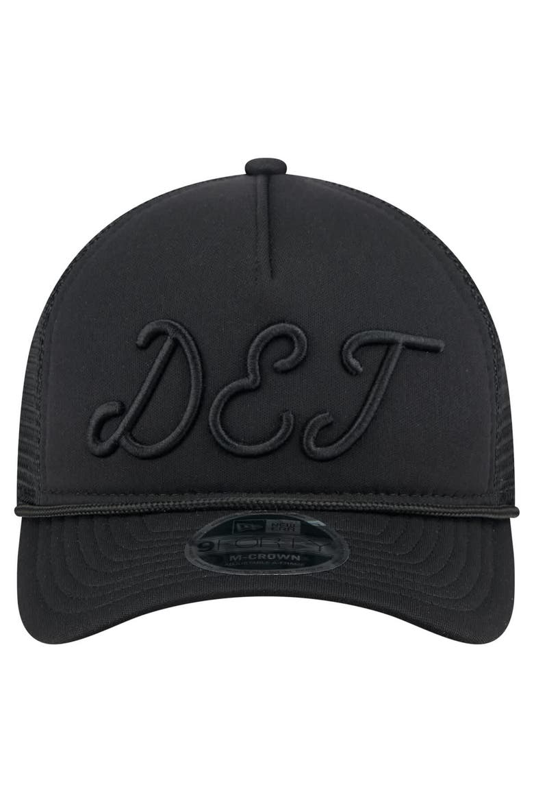 Men's New Era Black Detroit Tigers City Initial 9FORTY A-Frame M-Crown Adjustable Trucker Hat, Alternate, color, Black