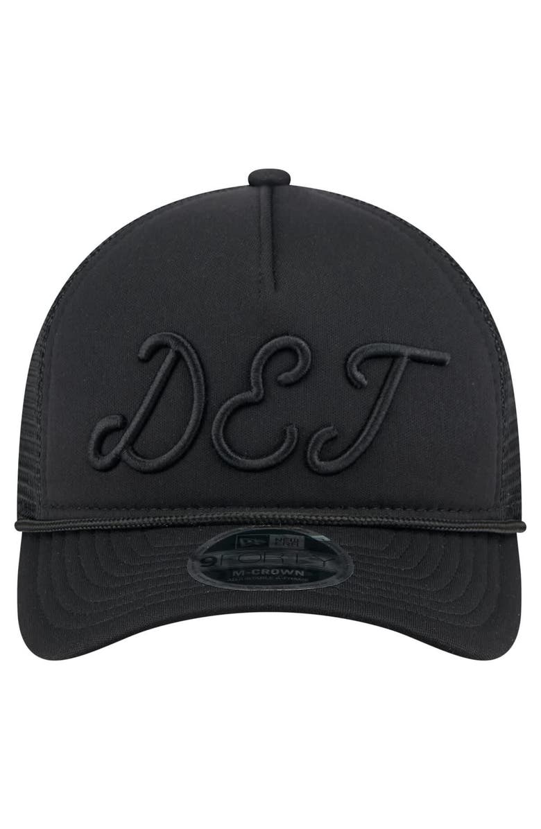 New Era Men's New Era Black Detroit Tigers City Initial 9FORTY A-Frame M-Crown Adjustable Trucker Hat, Alternate, color, Black