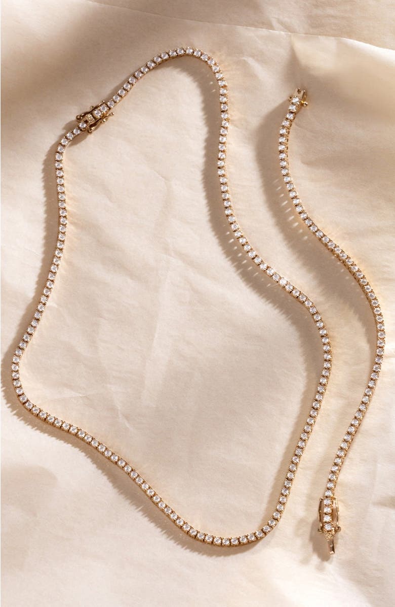 MADE BY MARY CZ Prong-Set Tennis Necklace, Alternate, color, Gold