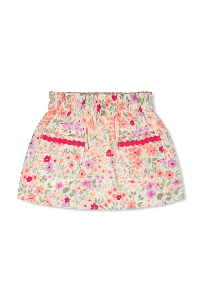 Muslin Flared Flowers Skort, Main, color, Off White Printed Flowers