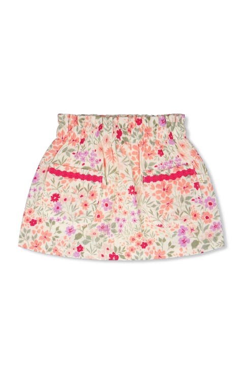 Muslin Flared Printed Flowers Skort
