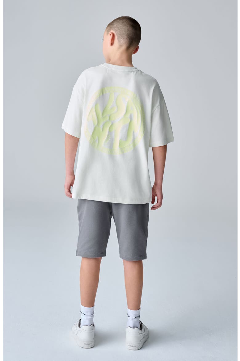 Kids' Distortion Graphic T-Shirt & Drawstring Shorts Set, Alternate, color, WHITE